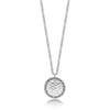 Sterling Silver Classic Reversible Hammered Granulation Round Pendant Necklace - NG6834-18236-Lois Hill-Renee Taylor Gallery