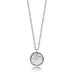 Sterling Silver Classic Reversible Hammered Granulation Round Pendant Necklace - NG6834-18236-Lois Hill-Renee Taylor Gallery