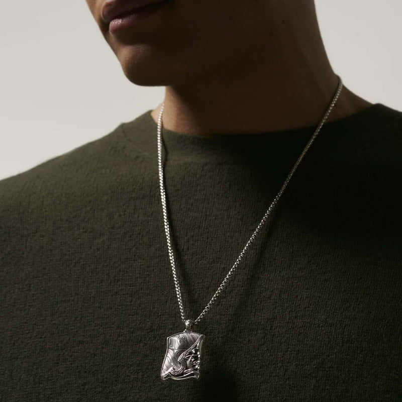 Classic Chain Mens Keris Dagger Dog Tag Necklace - NM90467STL-John Hardy-Renee Taylor Gallery