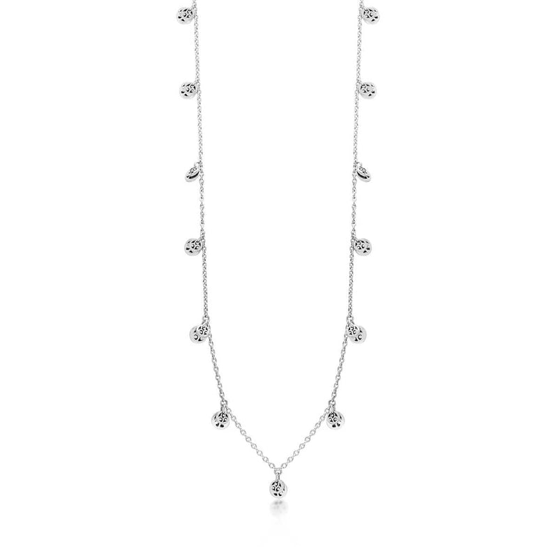 Sterling Silver Classic Flat Carved Scroll Disk Necklace - NU7210-36147-Lois Hill-Renee Taylor Gallery