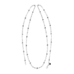 Sterling Silver Classic Flat Carved Scroll & Hammered Disk Necklace - NU7344-38148-Lois Hill-Renee Taylor Gallery