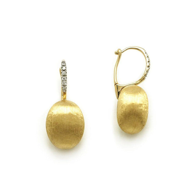 "CILIEGINE" Gold Ball Drop Earrings w/ Diamonds Details (MEDIUM) - OS16-583-Nanis-Renee Taylor Gallery