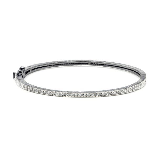 Signature The Classic Pavé Hinge Bangle - YRZB080047B-HG-Freida Rothman-Renee Taylor Gallery