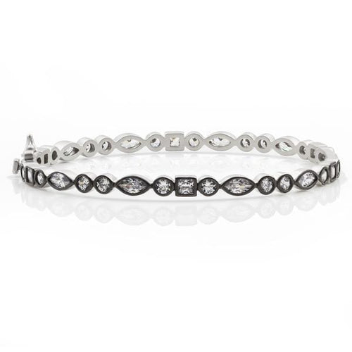 Signature Mixed Shapes Hinge Bangle - YRZB080067B-Freida Rothman-Renee Taylor Gallery