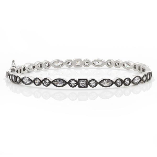 Signature Mixed Shapes Hinge Bangle - YRZB080067B-Freida Rothman-Renee Taylor Gallery