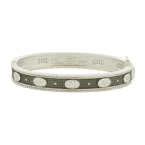 Signature Oval Eternity Hinged Bangle - YRZB080147B-H-Freida Rothman-Renee Taylor Gallery