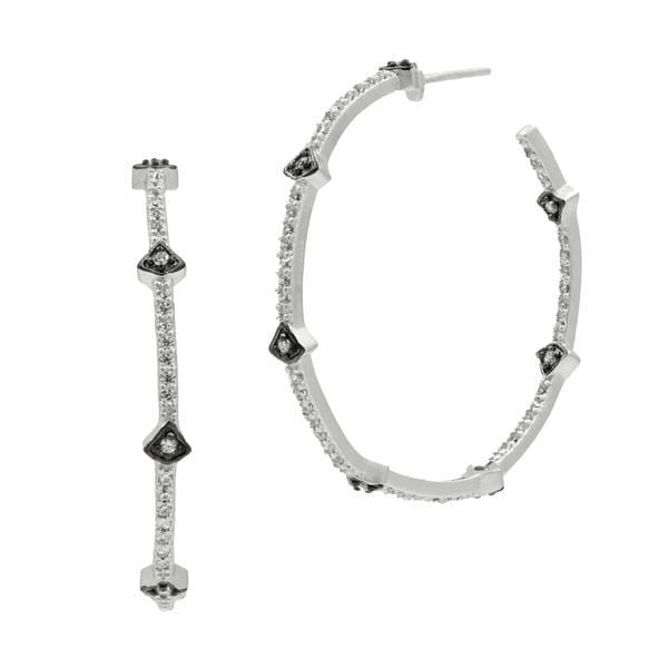 Signature Pavé Arrow Hoop Earrings - YRZE020146B-Freida Rothman-Renee Taylor Gallery