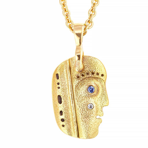 18K Till We Have Faces Sapphire & Diamond Pendant & Chain - M-131S15-Alex Sepkus-Renee Taylor Gallery