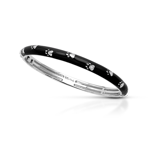 Paw Prints Black Bangle-Belle Etoile-Renee Taylor Gallery