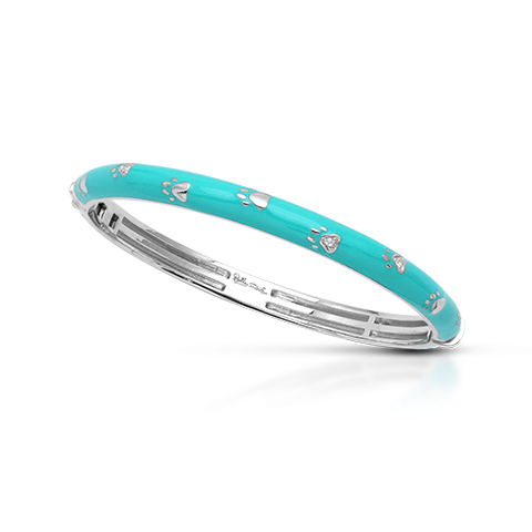Paw Prints Turquoise Bangle-Belle Etoile-Renee Taylor Gallery