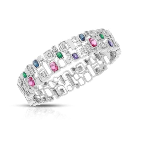 Pietra Sterling Silver Multicolor Bangle-Belle Etoile-Renee Taylor Gallery