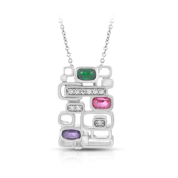 Pietra Sterling Silver Multicolor Pendant-Belle Etoile-Renee Taylor Gallery