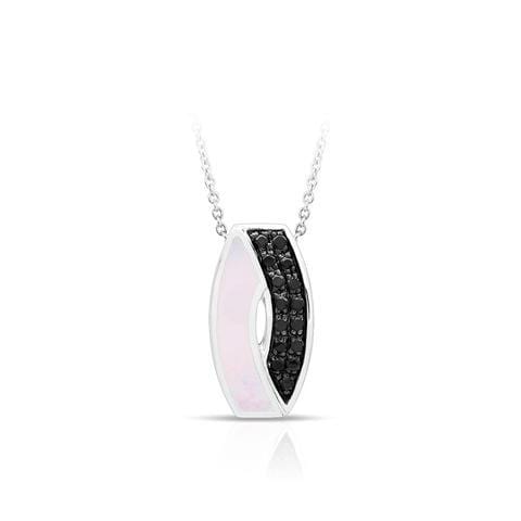 Pirouette White Mother-of-Pearl Black Pendant-Belle Etoile-Renee Taylor Gallery