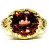 18K Little Windows Peach Tourmaline, Sapphire & Diamond Ring - R-108S-Alex Sepkus-Renee Taylor Gallery