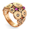 18K Orchard Orange Pink Mix Sapphire & Diamond Ring - R-111RS-Alex Sepkus-Renee Taylor Gallery