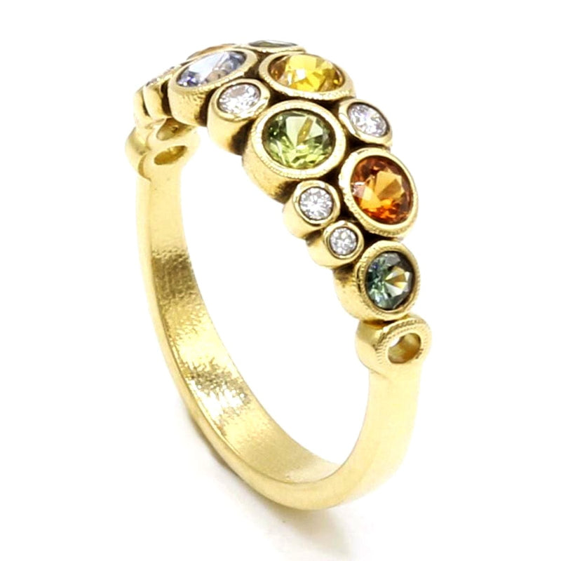 18K Lemon Lime Mix Sapphire & Diamond Ring - R-113S-Alex Sepkus-Renee Taylor Gallery