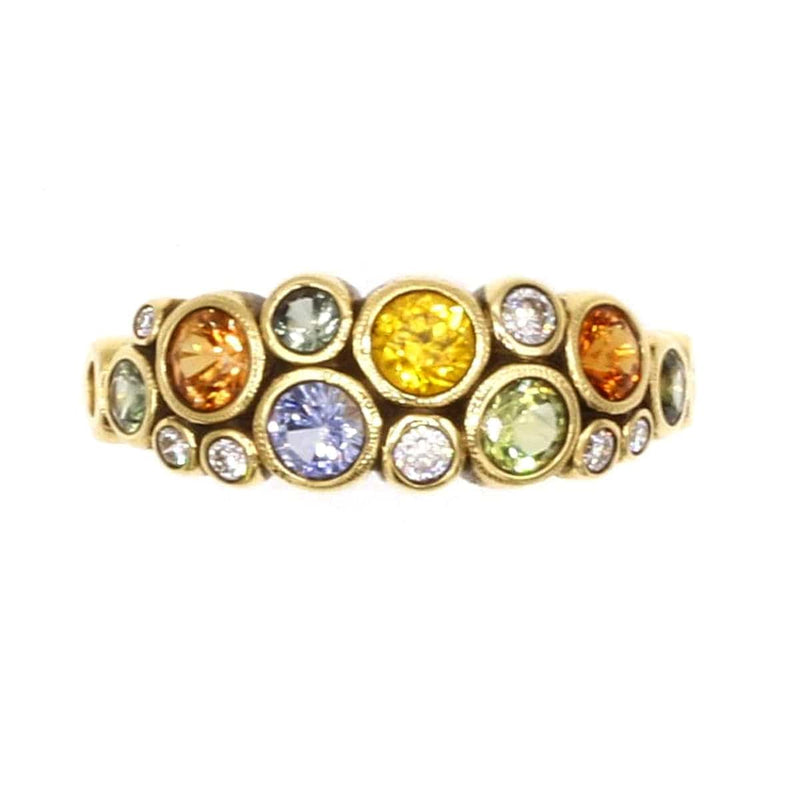 18K Lemon Lime Mix Sapphire & Diamond Ring - R-113S-Alex Sepkus-Renee Taylor Gallery