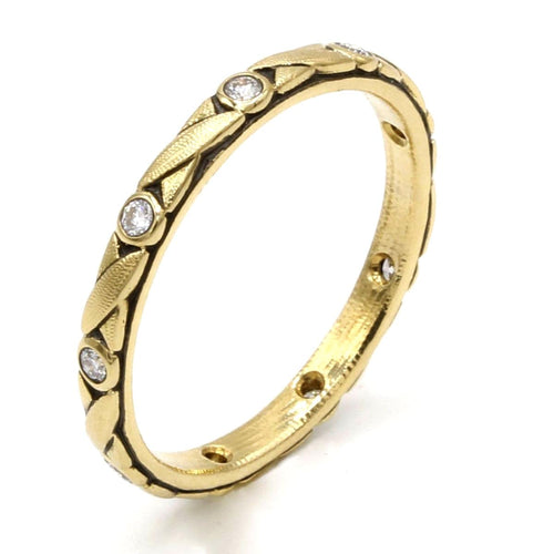 18K "Crisscross" Diamond Band - R-121-Alex Sepkus-Renee Taylor Gallery