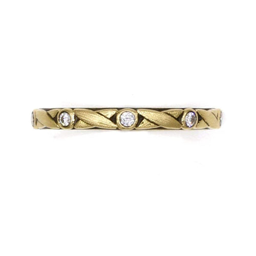 18K "Crisscross" Diamond Band - R-121-Alex Sepkus-Renee Taylor Gallery