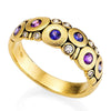 18K Candy Pink Purple Mix Sapphire & Diamond Dome Ring - R-122S-Alex Sepkus-Renee Taylor Gallery