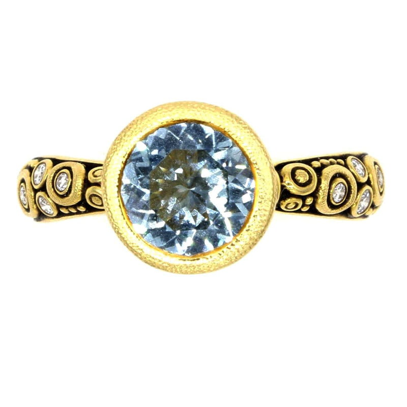 18K Martini Aquamarine Diamond Ring - R-128YY8.0-AQ-Alex Sepkus-Renee Taylor Gallery