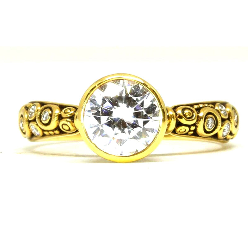 18K Martini Cubic Zirconia & Diamond Ring - R-128YY7.3-Alex Sepkus-Renee Taylor Gallery