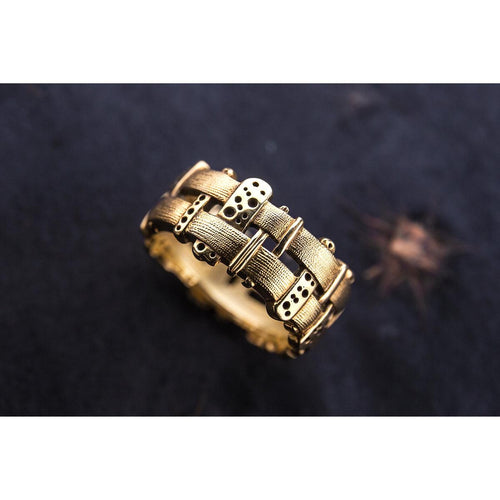 18K "Woven Fence" Ring - R-177A-Alex Sepkus-Renee Taylor Gallery