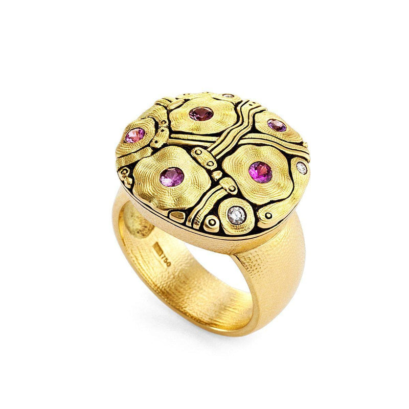 18K Summer Flowers Sapphire & Diamond Ring - R-190S-Alex Sepkus-Renee Taylor Gallery