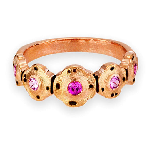 18K Flora Pink Mix Sapphire Ring - R-207RS-Alex Sepkus-Renee Taylor Gallery
