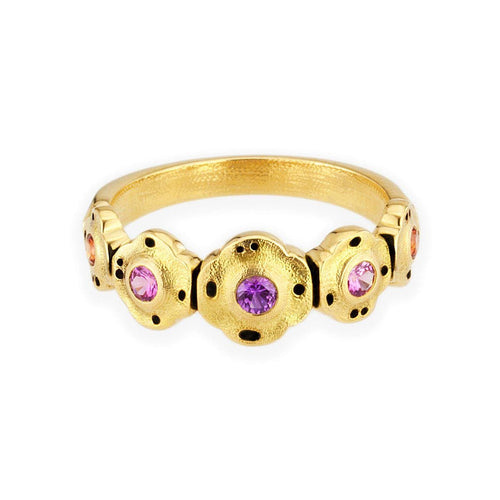 18K Flora Purple Pink Mix Sapphire Ring - R-207S-Alex Sepkus-Renee Taylor Gallery
