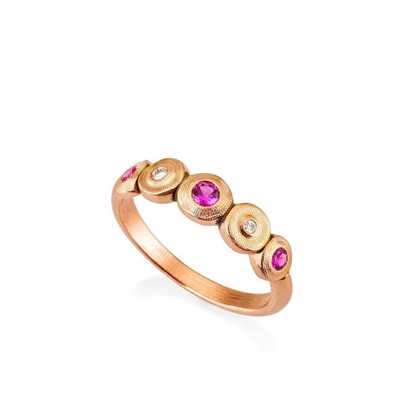 18K Five Seed Pink Sapphire & Diamond Ring - R-210RS-Alex Sepkus-Renee Taylor Gallery