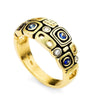 18K Little Windows Blue Mix Sapphire & Diamond Dome Ring - R-214S-Alex Sepkus-Renee Taylor Gallery