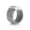 Sterling Silver Classic Woven Textile & Granulation Ring - RP4008-Lois Hill-Renee Taylor Gallery