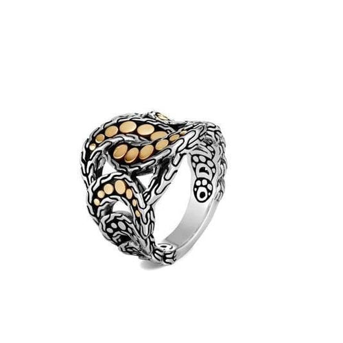 Dot Sterling Silver & 18k Bonded Yellow Gold Ring - RZ30061-John Hardy-Renee Taylor Gallery