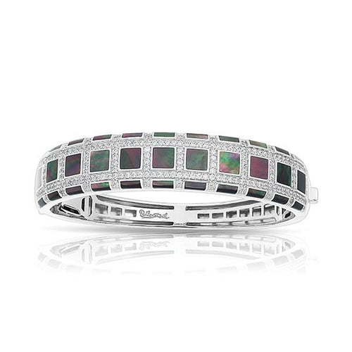 Regal Sterling Silver Black Mother of Pearl Bangle-Belle Etoile-Renee Taylor Gallery