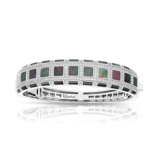 Regal Sterling Silver Black Mother of Pearl Bangle-Belle Etoile-Renee Taylor Gallery