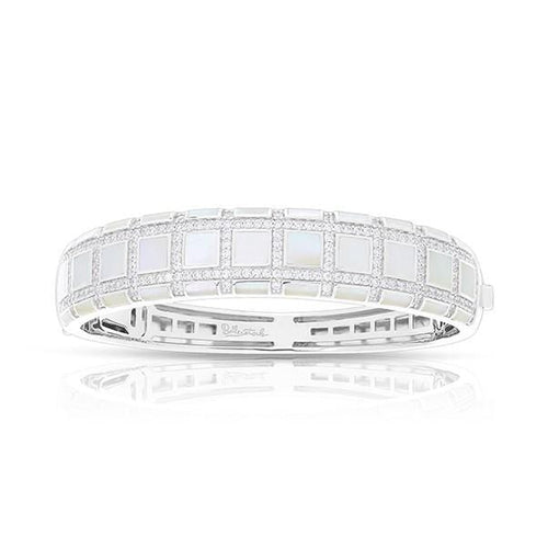 Regal Sterling Silver White Mother of Pearl Bangle-Belle Etoile-Renee Taylor Gallery