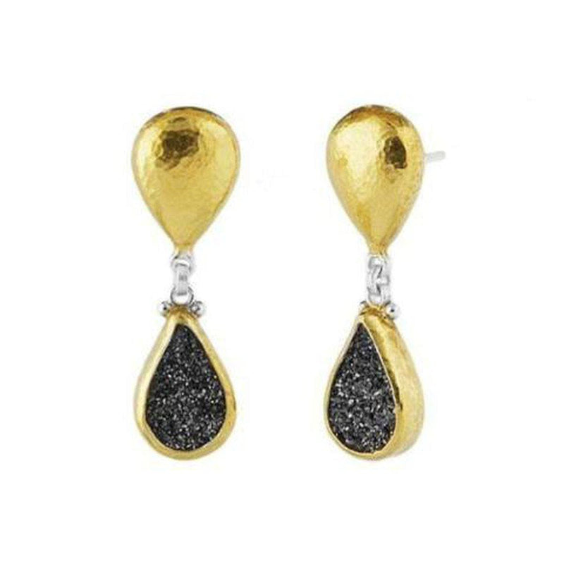 Mystere 24K Gold Drusy Quartz Earrings - SE-GPT-BDQ-DRS-SD-GURHAN-Renee Taylor Gallery