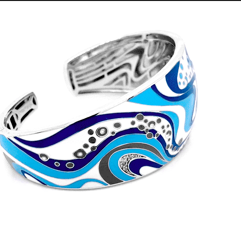 Calypso Blue Bangle-Belle Etoile-Renee Taylor Gallery