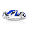 Spectrum Blue White & Black Bangle-Belle Etoile-Renee Taylor Gallery