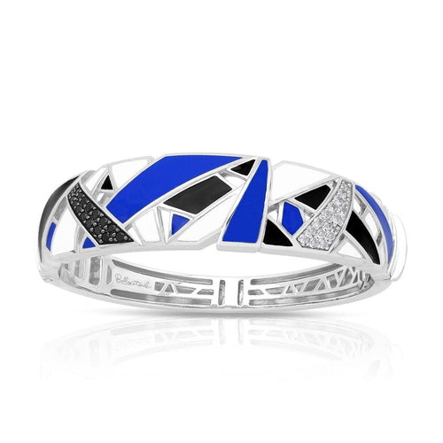 Spectrum Blue White & Black Bangle-Belle Etoile-Renee Taylor Gallery