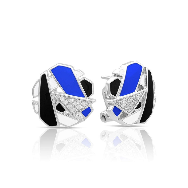 Spectrum Blue White & Black Earrings-Belle Etoile-Renee Taylor Gallery