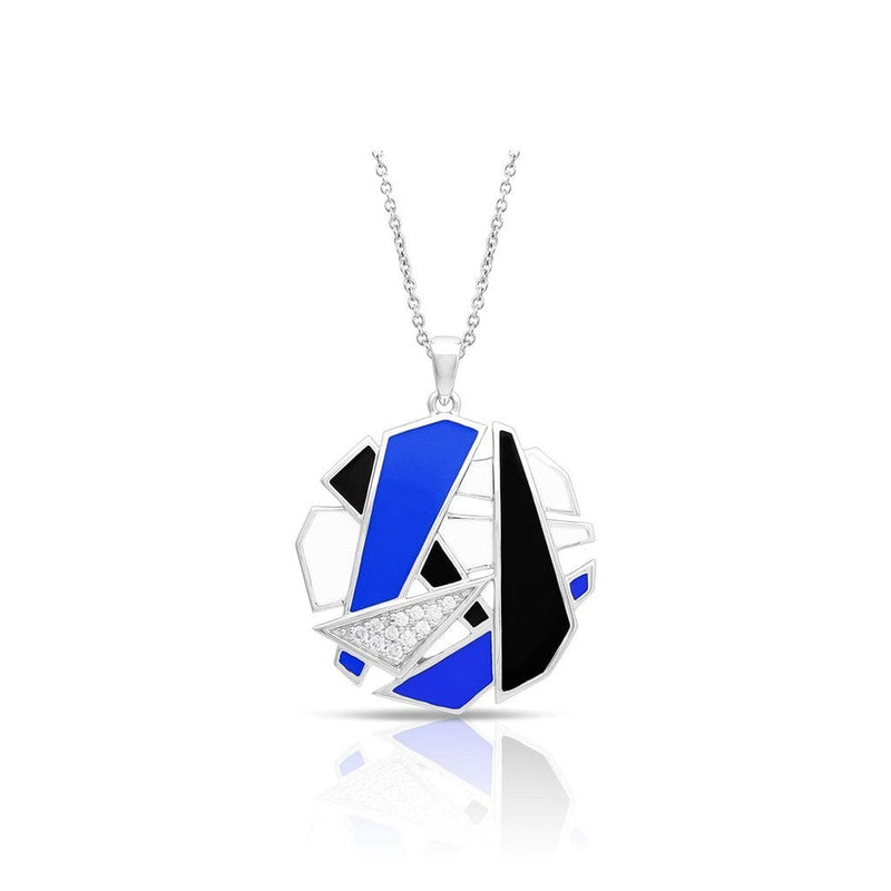 Spectrum Blue White & Black Pendant-Belle Etoile-Renee Taylor Gallery