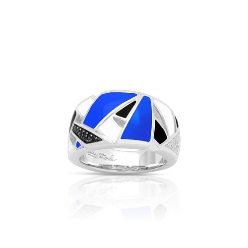 Spectrum Blue White & Black Ring-Belle Etoile-Renee Taylor Gallery