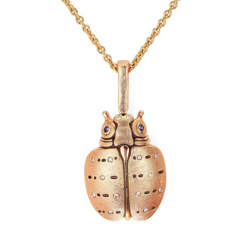 18K Rose Gold Big Bug Sapphire & Diamond Pendant - M-125RS-Alex Sepkus-Renee Taylor Gallery