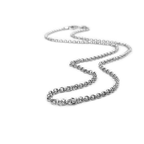 Rhodium Plated Sterling Silver Thin Rolo Chain-Belle Etoile-Renee Taylor Gallery