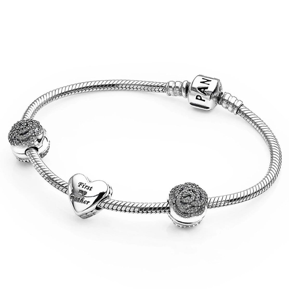 Black Rose Charm - Compatible with Pandora Bracelets