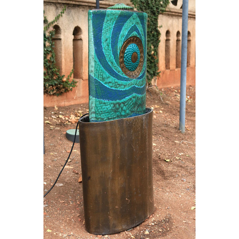 "Unfolding Lotus" - Teal/Green-Damien Jones-Renee Taylor Gallery