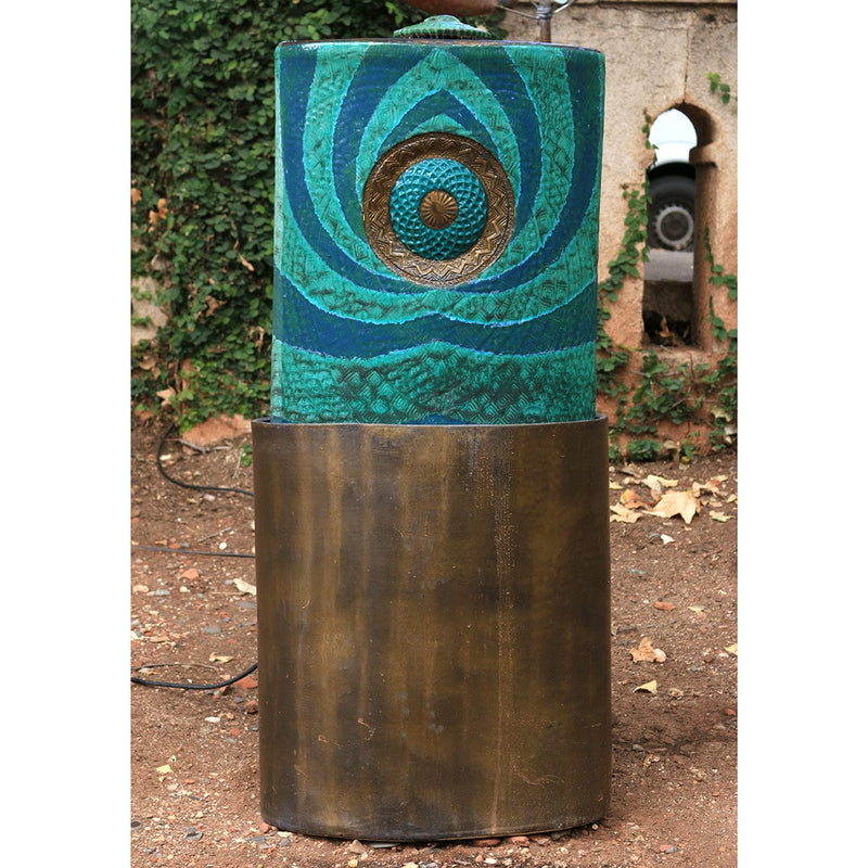 "Unfolding Lotus" - Teal/Green-Damien Jones-Renee Taylor Gallery