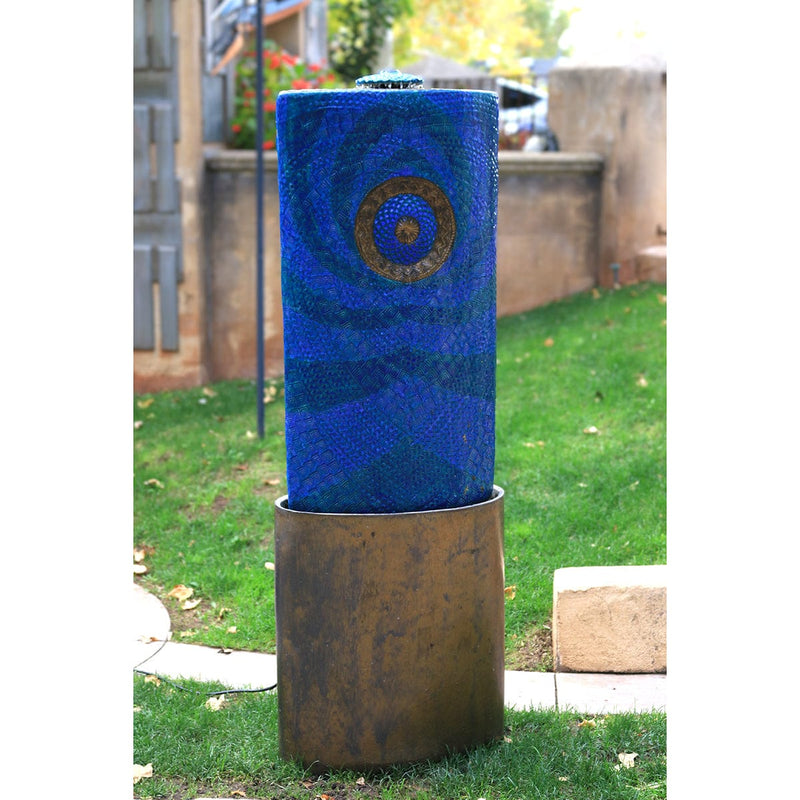 "Unfolding Lotus" - Blue/Green-Damien Jones-Renee Taylor Gallery